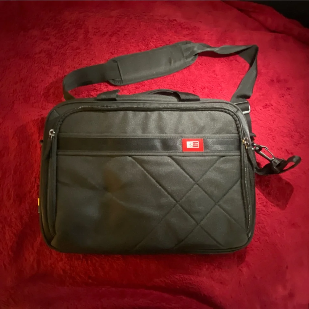 Elegant Black Quilted Laptop Bag for Men
